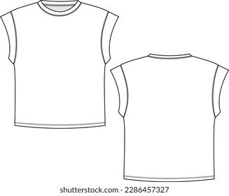 boxy dolmen sleeve tshirt sketch