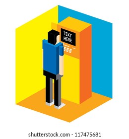 boxy man & atm machine