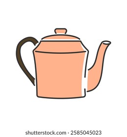 Boxy Teapot. A square-shaped teapot with a vintage aesthetic.