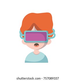 boy with 3d glasses to virtual video game