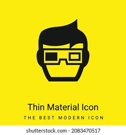 Boy With 3d Spectacles At Cinema minimal bright yellow material icon