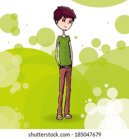 Boy with Abstract Background