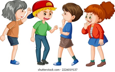 A boy abused by other children illustration