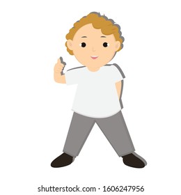Boy action concept. Creative idea design. Flat vector illustration for template, brochure, web page or presentation