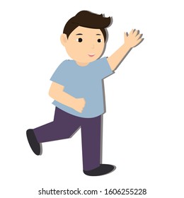 Boy action concept. Creative idea design. Flat vector illustration for template, brochure, web page or presentation