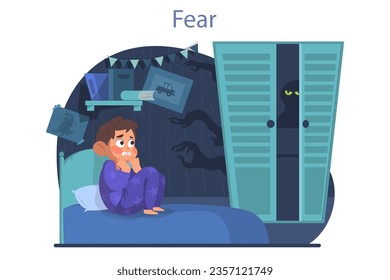 Premium Vector  Fear cartoon emotion scared face comic expression