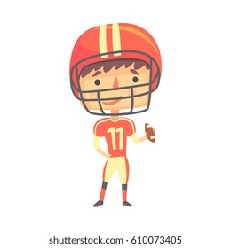 Boy American Football Player, Kids Future Dream Professional Occupation Illustration