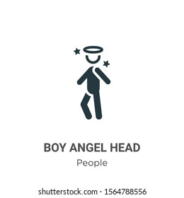 Boy angel head vector icon on white background. Flat vector boy angel head icon symbol sign from modern people collection for mobile concept and web apps design.