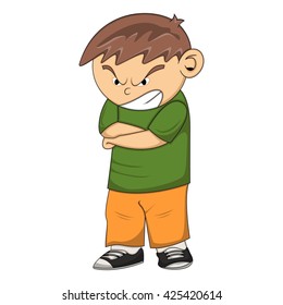 The boy is angry vector illustration