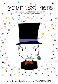 boy announcement card. vector illustration