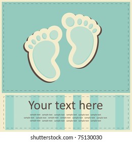 boy announcement card. vector illustration