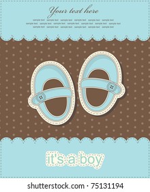 boy announcement card. vector illustration