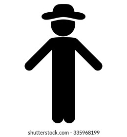 Boy Apology vector icon. Style is flat symbol, black color, rounded angles, white background.