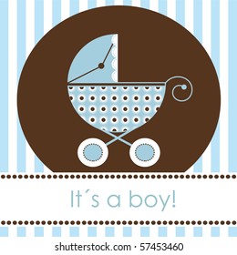 Boy arrival announcement card