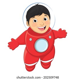 Boy Astronaut Vector Illustration