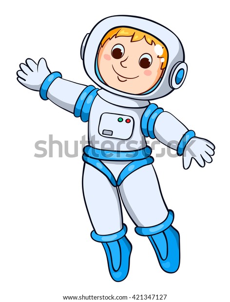 Boy Astronauts Space Suit Vector Cartoon Stock Vector (Royalty Free ...