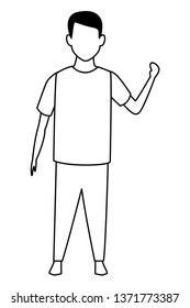 boy avatar cartoon character black and white