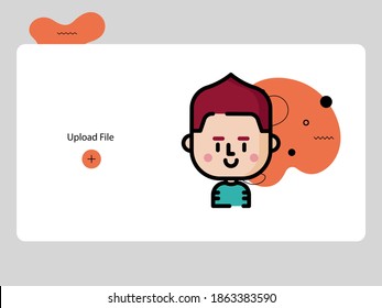 boy avatar of funny people. User face. Modern style that is trendy and cute. Flat Cartoon Character Design.