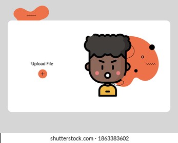 boy avatar of funny people. User face. Modern style that is trendy and cute. Flat Cartoon Character Design.