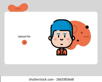 boy avatar of funny people. User face. Modern style that is trendy and cute. Flat Cartoon Character Design.