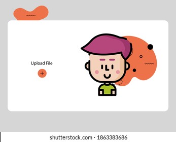 boy avatar of funny people. User face. Modern style that is trendy and cute. Flat Cartoon Character Design.