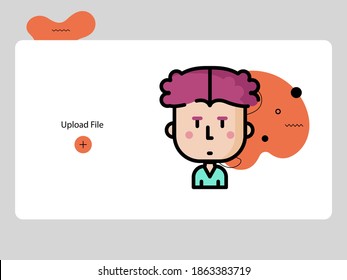 boy avatar of funny people. User face. Modern style that is trendy and cute. Flat Cartoon Character Design.