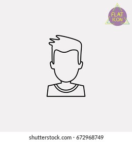 boy avatar line icon
