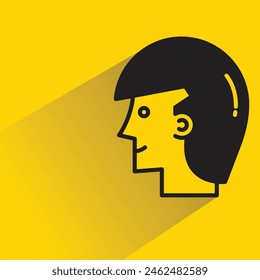 boy avatar with shadow on yellow background