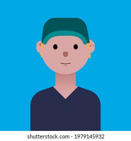 Boy avatar . User pic, human face icons for representing person in an account. Vector illustration isolated