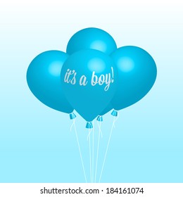 It's A Boy! - Baby Boy Announcement Card - vector eps10