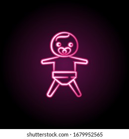 Boy baby child neon icon. Simple thin line, outline vector of maternity icons for ui and ux, website or mobile application
