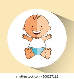 boy baby cute smiling icon graphic vector illustration eps 10
