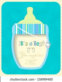 Boy baby shower - bottle, where You can put text or photo.