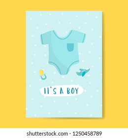 Its a boy baby shower invitation card vector