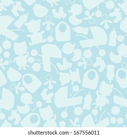 Boy baby shower seamless pattern.
