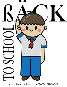 boy back to Scholl the  cartoon vektor for t Shirt 