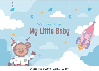 its a boy. It's a boy background. baby boy. gender reveal background. Vector Illustration. Poster, Banner, Greeting Card, Invitation Card. baby announcement concept. Baby is coming. Blue Background.