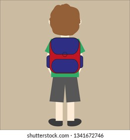 boy with a backpack on his back
