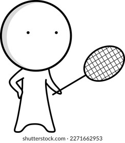 Un niño con una raqueta de bádminton en su mano juega a bádminton

