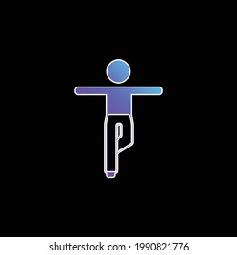 Boy Balance Position blue gradient vector icon