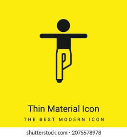 Posición del balance del niño icono de material amarillo brillante mínimo