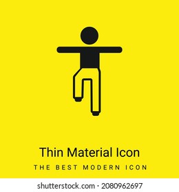 Posición del balance del niño icono de material amarillo brillante mínimo