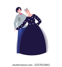 boy and bald girl dance wedding relationship party performance wear gown elegant luxury costume cute happy smile expression