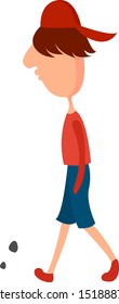 Boy with ball, illustration, vector on white background.