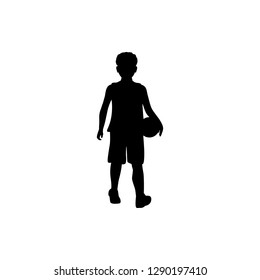 boy with ball silhouette