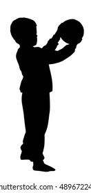 Boy with ball silhouette