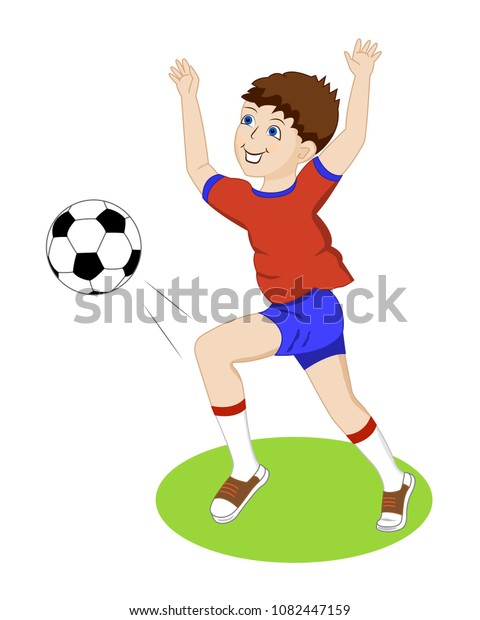 Boy Ball Vector Illustration Stock Vector (Royalty Free) 1082447159 ...