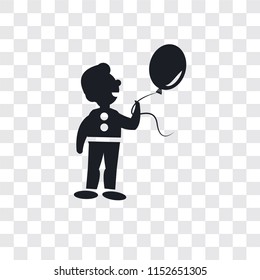 Boy with Balloon vector icon isolated on transparent background, Boy with Balloon logo concept