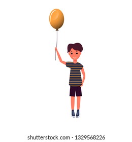 Boy with a balloon vector illustration.