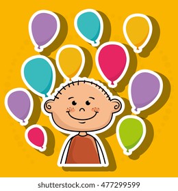 boy balloons party cartoon